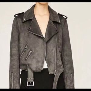 Zara Faux Suede Moto Jacket Size Medium